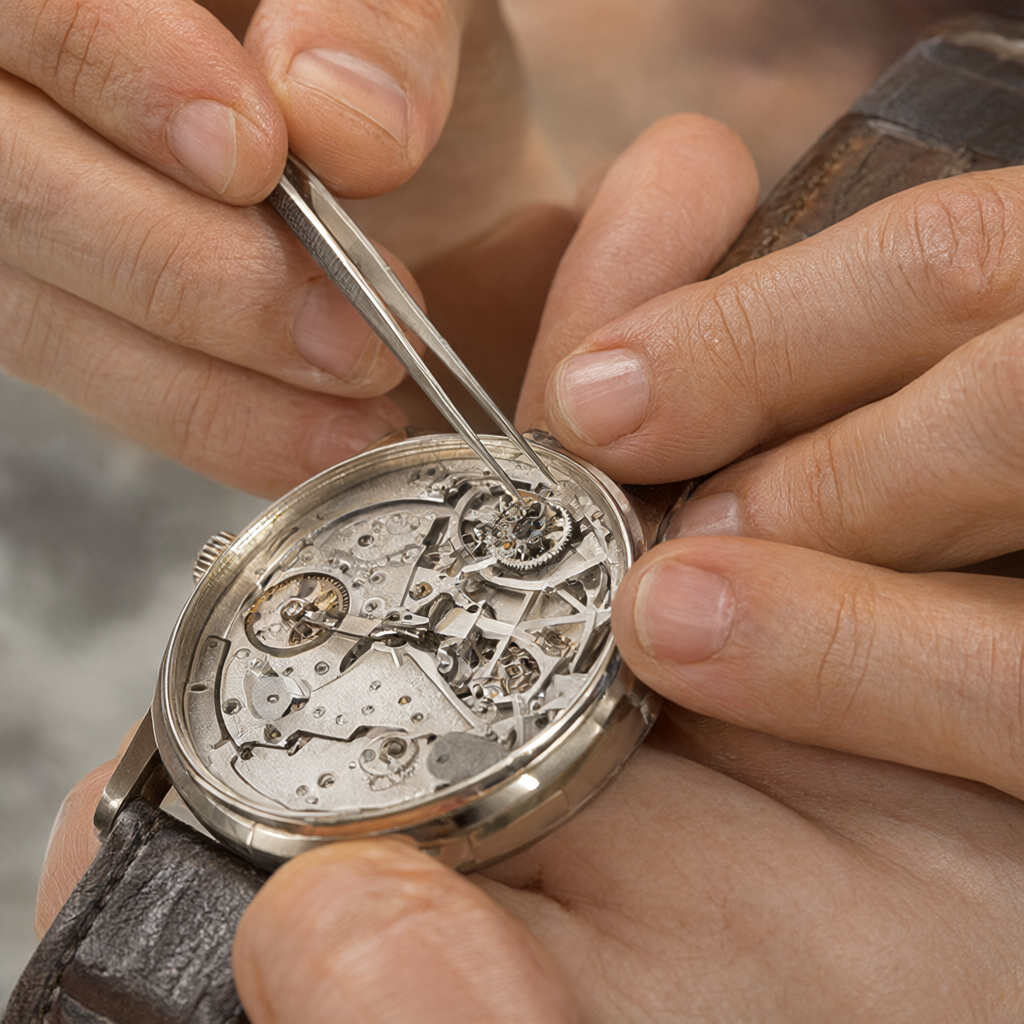 Original watchmaker’s hands and tools used as the reference for the left-right understanding + hand reconstruction test.